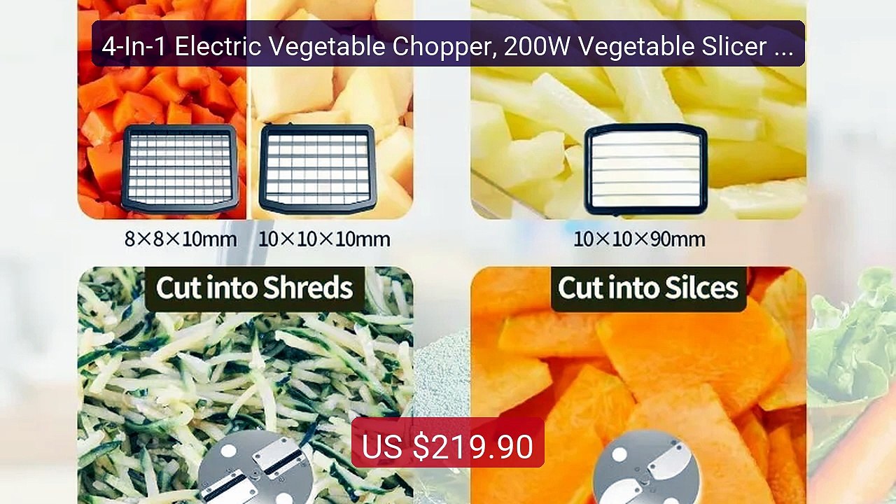 4-In-1 Electric Vegetable Chopper, 200W Vegetable Slicer Food ... -- Best Buy 2026 | Great Quality!