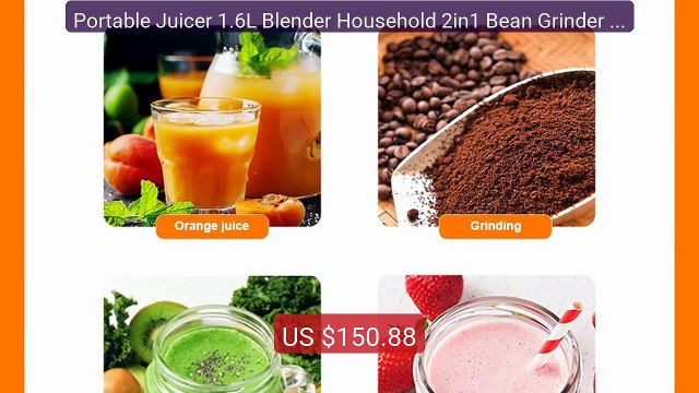 Portable Juicer 1.6L Blender Household 2in1 Bean Grinder Food ... Hot Deal 2026 | Limited Offer!