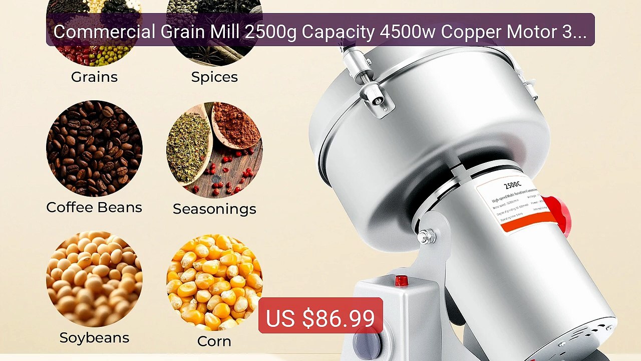 Commercial Grain Mill 2500g Capacity 4500w Copper Motor 320... -- Top Pick 2026 | Unbeatable Price!