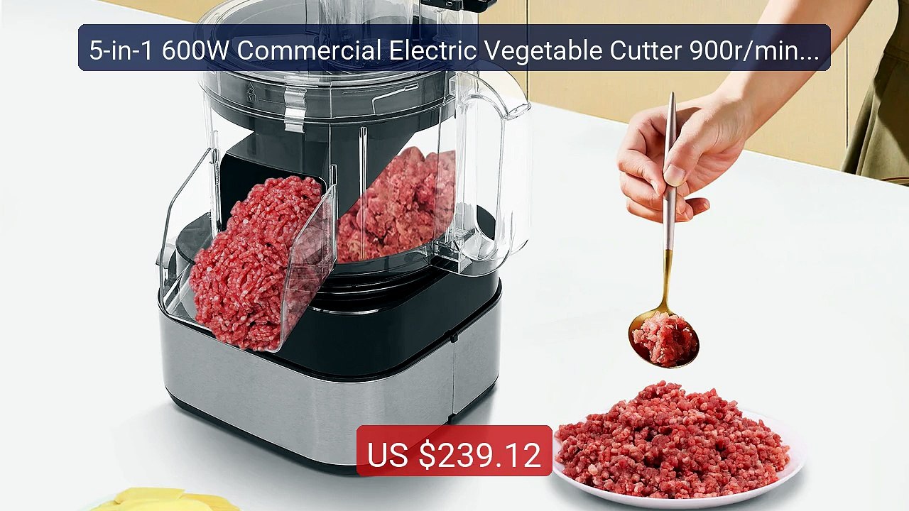 5-in-1 600W Commercial Electric Vegetable Cutter 900r/min Food... -- Best Buy 2026 | Great Quality!