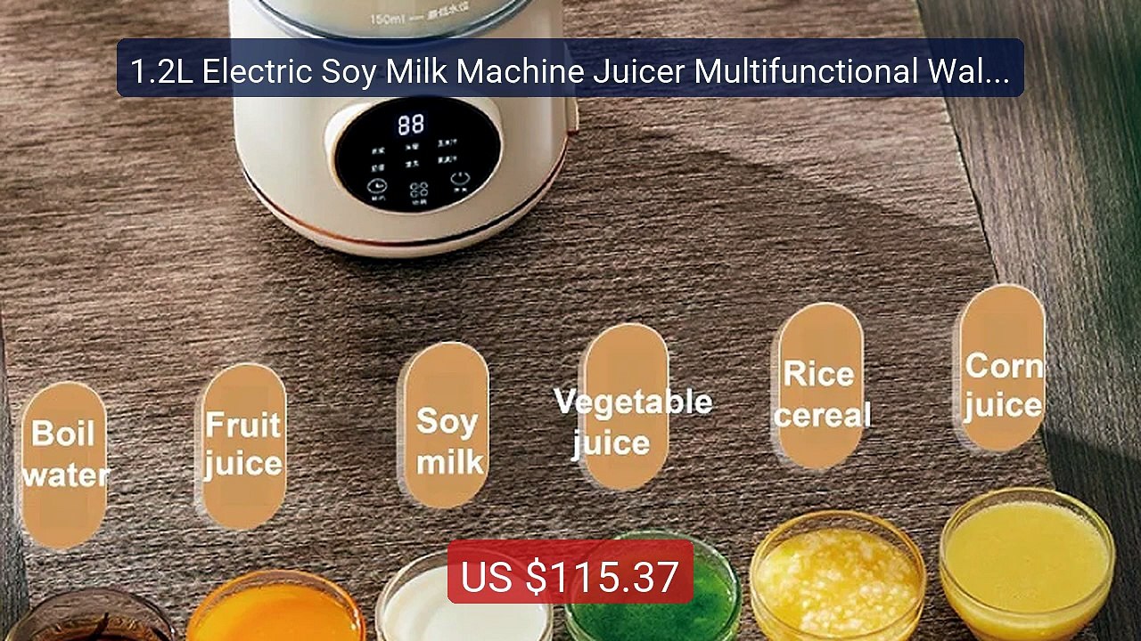 1.2L Electric Soy Milk Machine Juicer Multifunctional Wall Br... -- Amazing Value 2026 | Must Have!