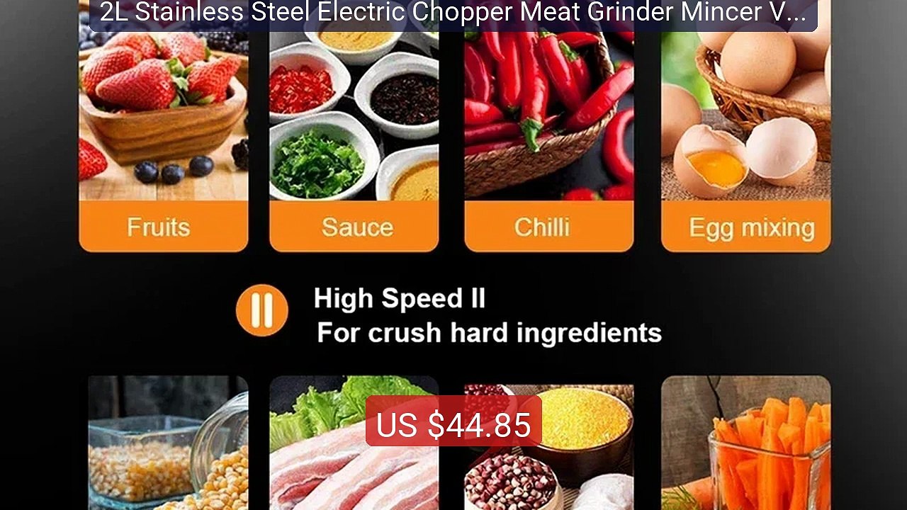 2L Stainless Steel Electric Chopper Meat Grinder Mincer Vegeta... -- Hot Deal 2026 | Limited Offer!