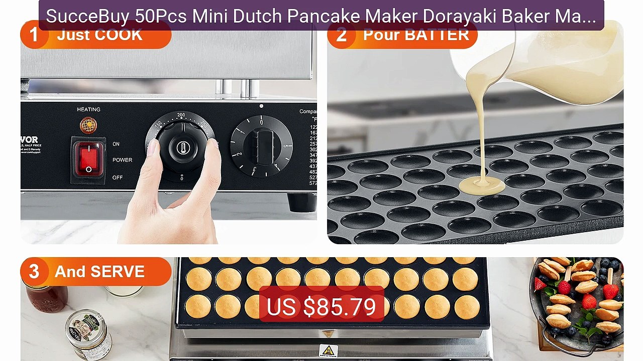 SucceBuy 50Pcs Mini Dutch Pancake Maker Dorayaki Baker Machine Comm... -- Top Rated 2026 | Buy Now!
