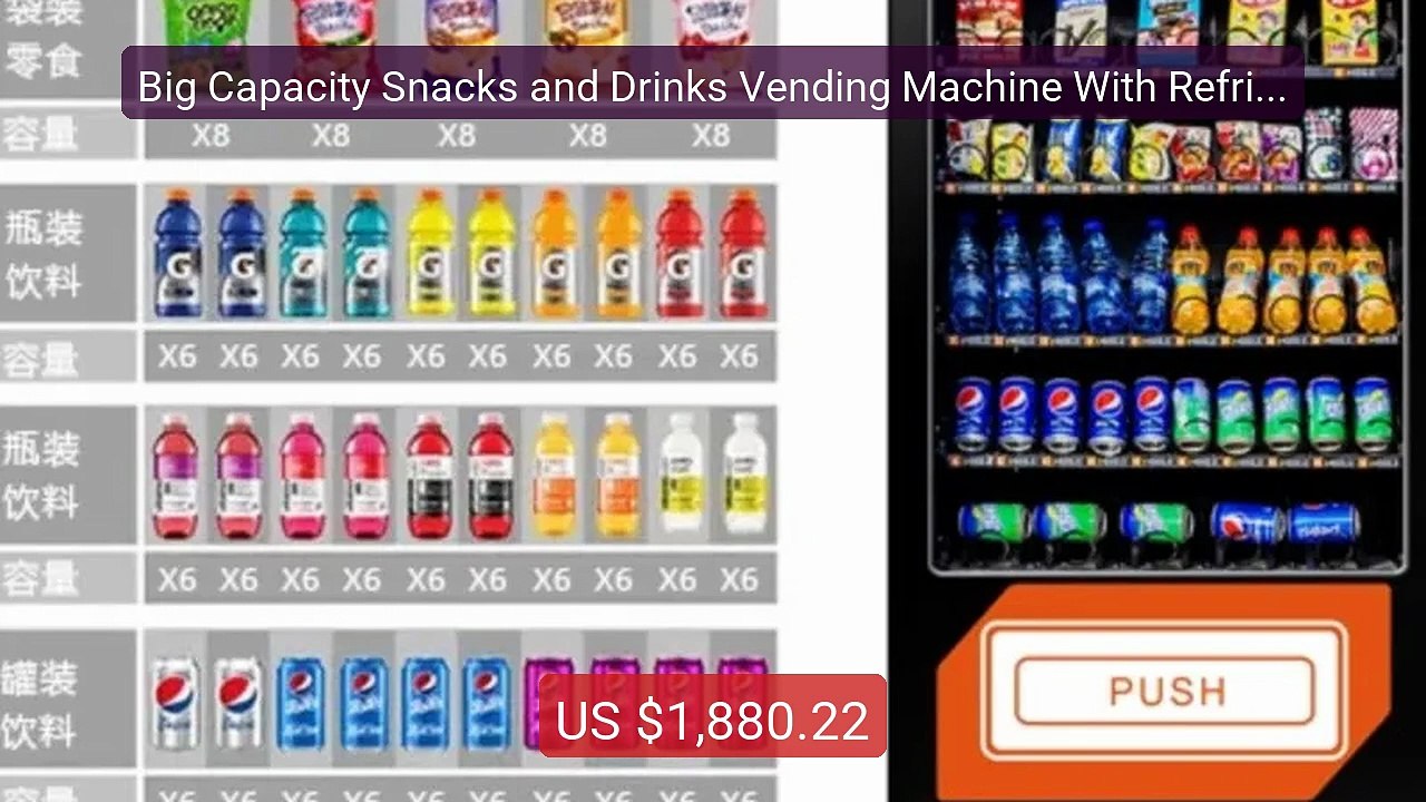 Big Capacity Snacks and Drinks Vending Machine...