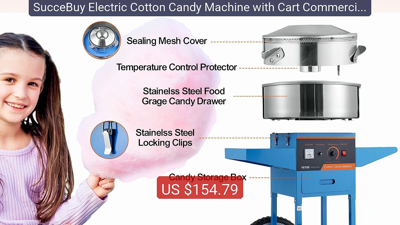 SucceBuy Electric Cotton Candy Machine with Cart Commercial... -- Top Pick 2026 | Unbeatable Price!