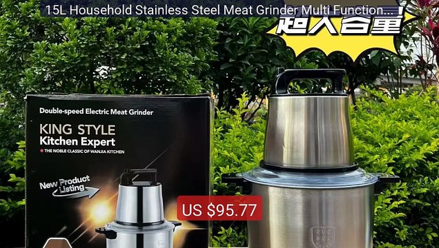15L Household Stainless Steel Meat Grinder Multi Functional Food P... Best Deal 2026 | Shop Now!