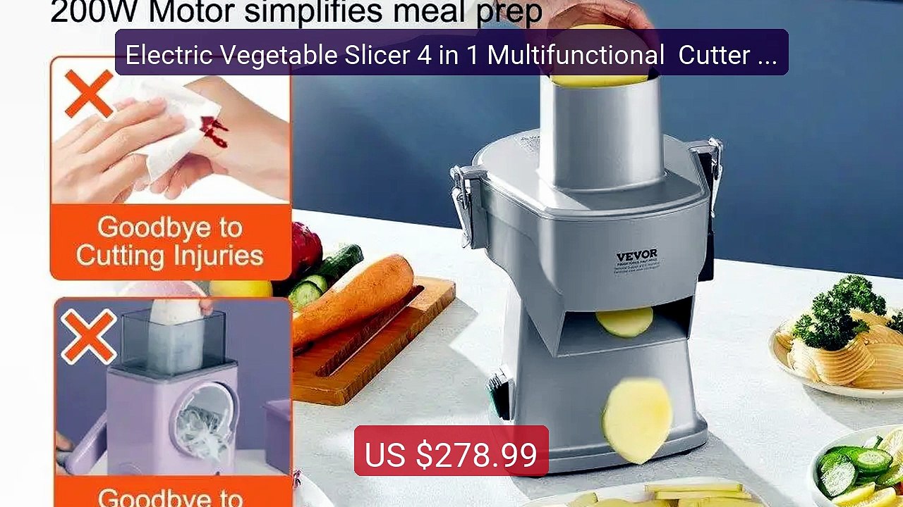 Electric Vegetable Slicer 4 in 1 Multifunctional  Cutter 200W with... -- Best Deal 2026 | Shop Now!