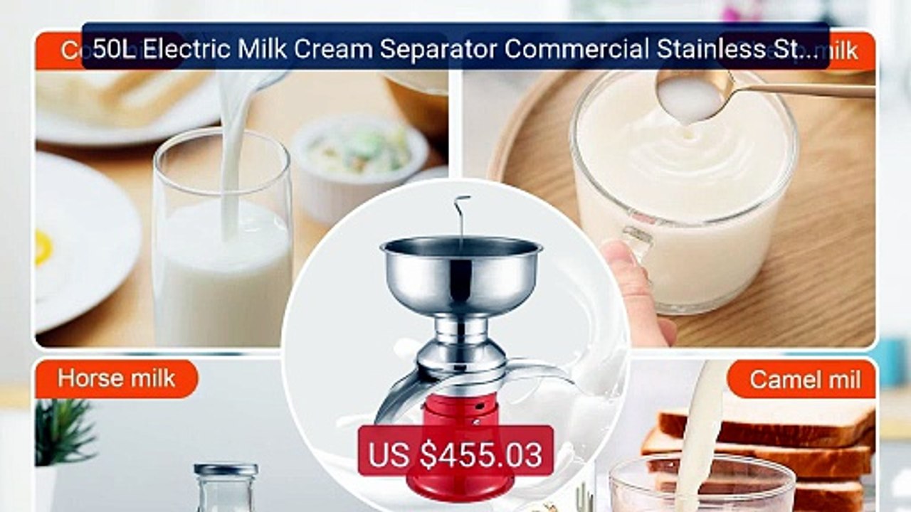 50L Electric Milk Cream Separator Commercial St...