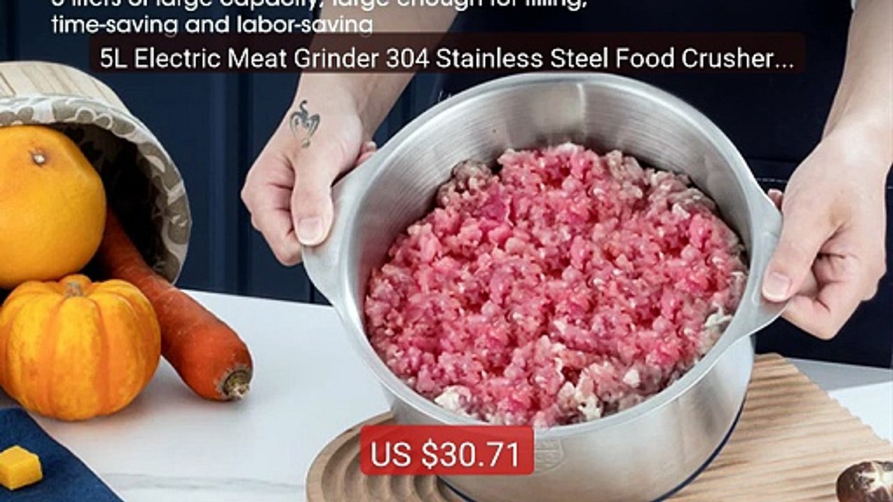 5L Electric Meat Grinder 304 Stainless Steel Food Crusher Mul... -- Amazing Value 2026 | Must Have!