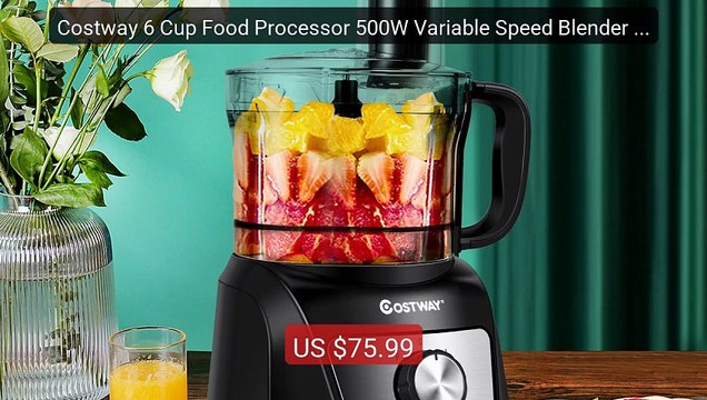 Costway 6 Cup Food Processor 500W Variable Speed Blender Chopper w... Best Deal 2026 | Shop Now!