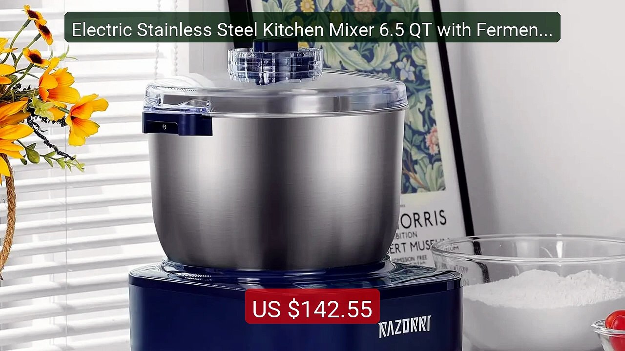 Electric Stainless Steel Kitchen Mixer 6.5 QT with Ferment Function... -- Top Rated 2026 | Buy Now!