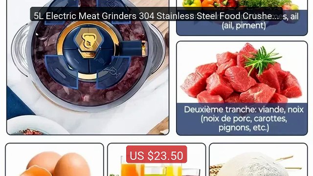 5L Electric Meat Grinders 304 Stainless Steel Food Crusher Mu... Amazing Value 2026 | Must Have!