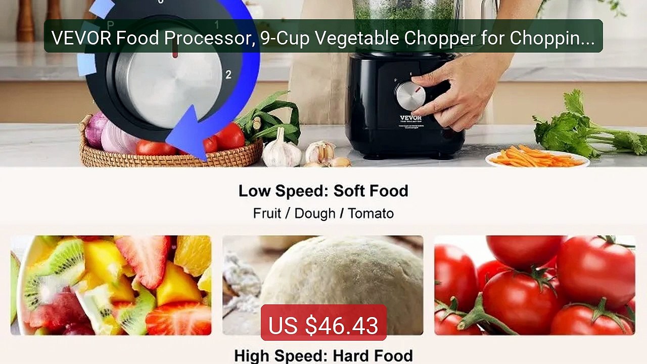 VEVOR Food Processor, 9-Cup Vegetable Chopper for Chopping, Sl... -- Best Buy 2026 | Great Quality!