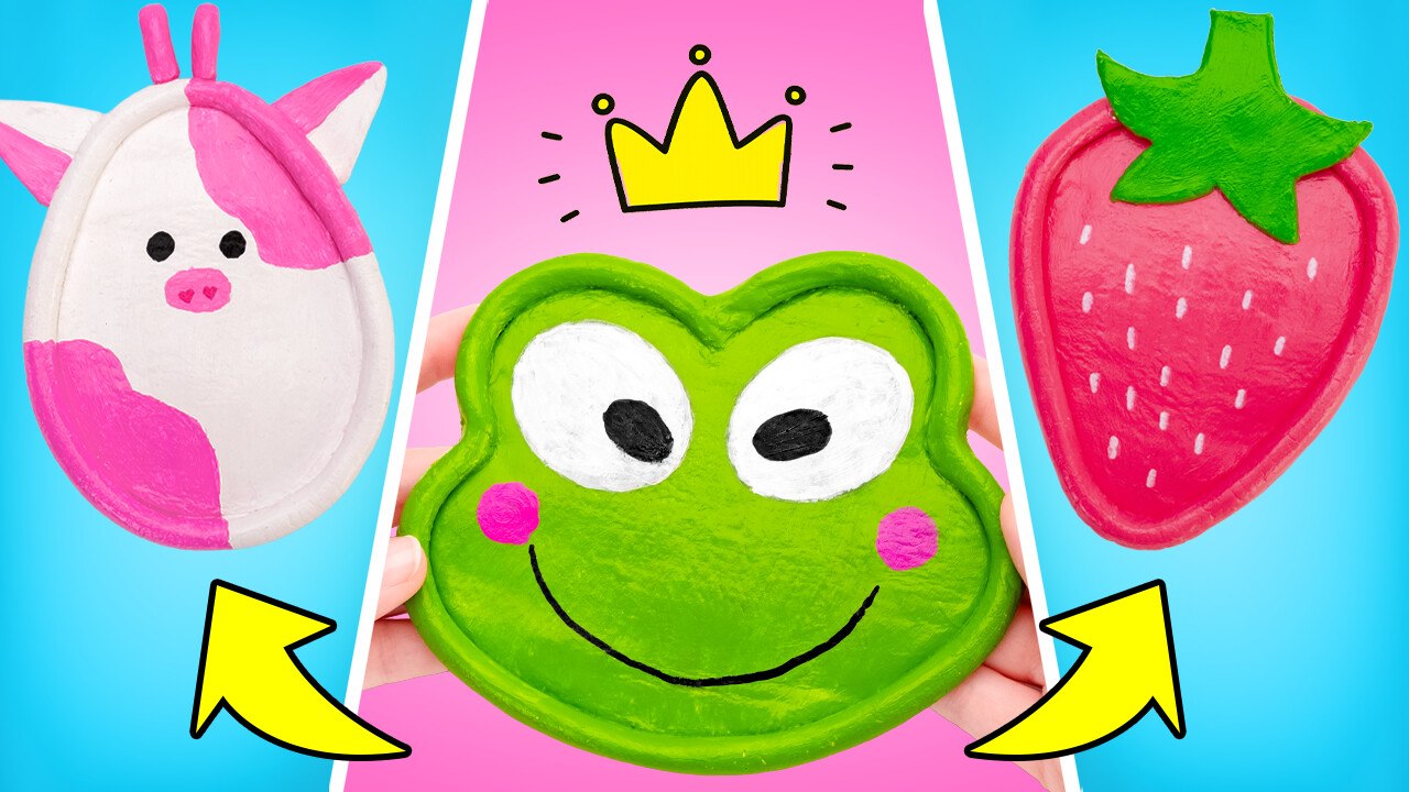 Faisons de jolies assiettes en argile ! 🍓🐸 Un DIY amusant pour les enfants
