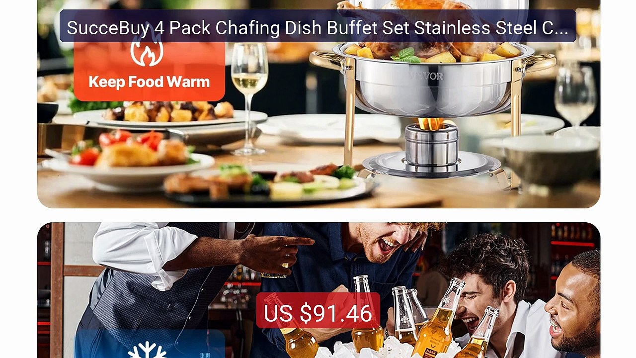 SucceBuy 4 Pack Chafing Dish Buffet Set Stainless Steel Cha... -- Top Pick 2026 | Unbeatable Price!
