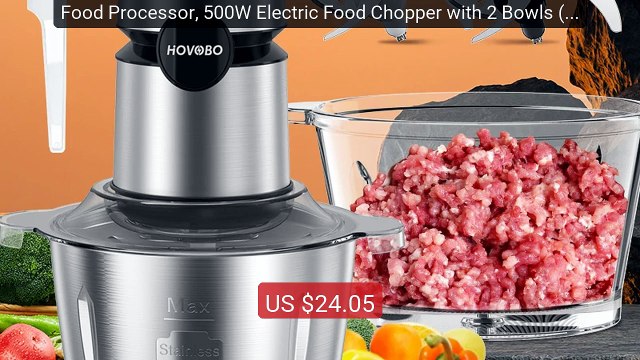 Food Processor, 500W Electric Food Chopper with 2 Bowls (8 ... Top Pick 2026 | Unbeatable Price!