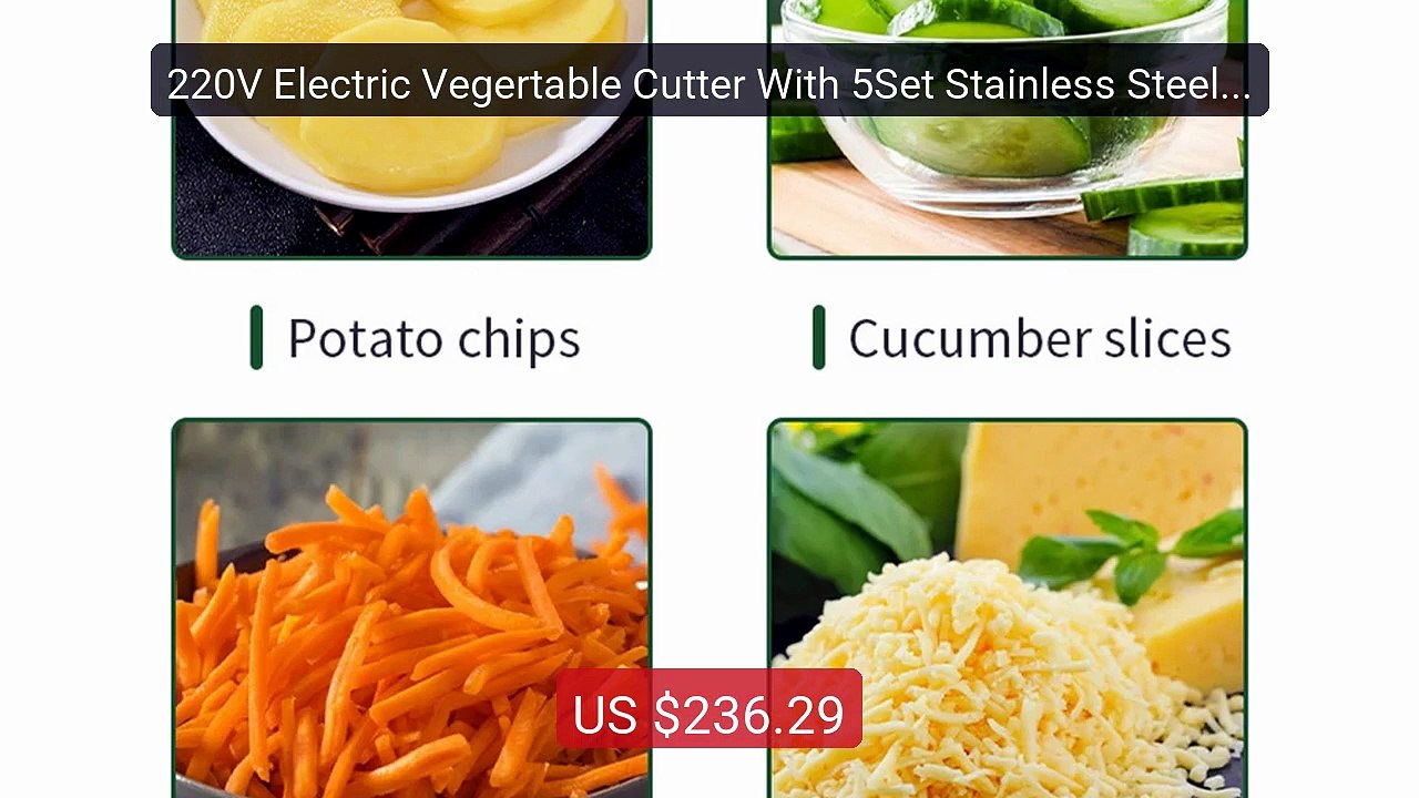 220V Electric Vegertable Cutter With 5Set Stainless Steel Bla... -- Amazing Value 2026 | Must Have!