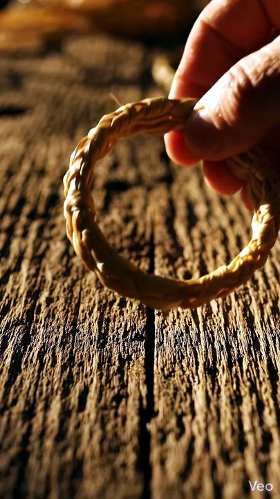 Woven Reed Loops Arranged in Circular Pattern 🌾✨ Satisfying Handmade Art