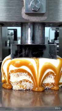 Hydraulic Press Crushing Cream Cube 🍰💥 Satisfying Soft Crush Test