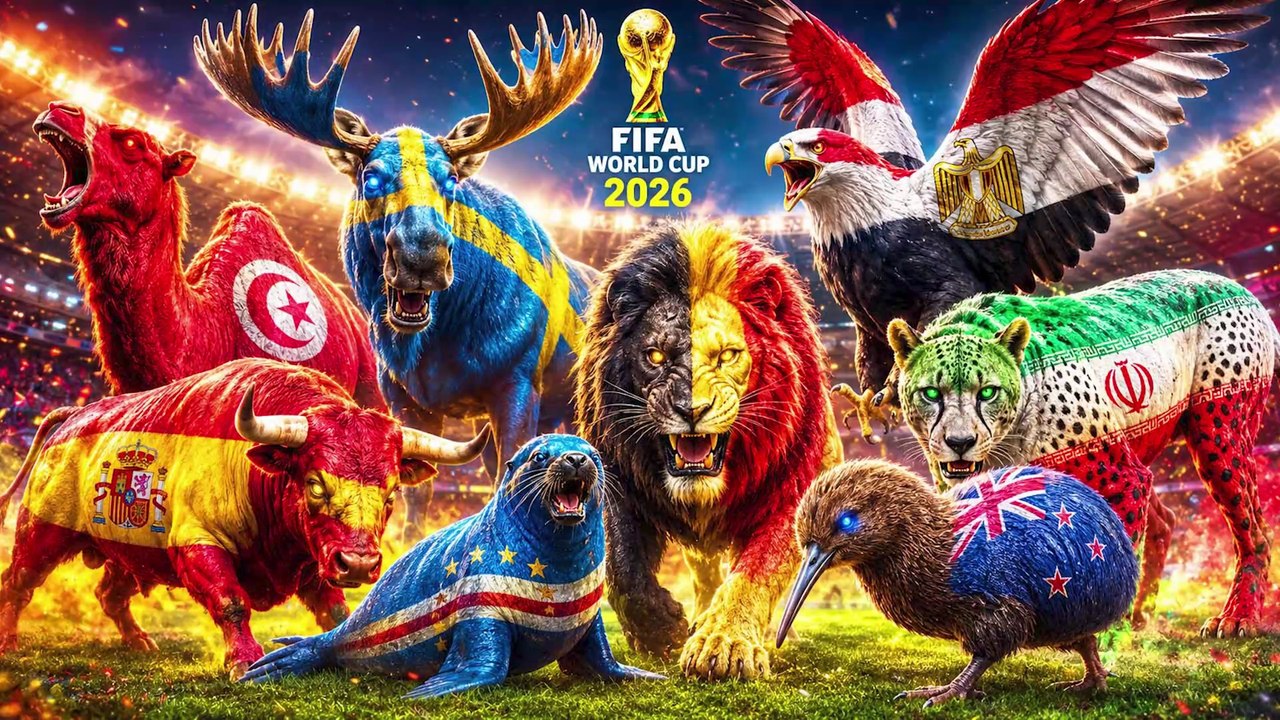 Animal Kingdom Predicts FIFA World Cup 2026! Sweden vs Tunisia, Spain vs Cabo Verde, Belgium vs Egypt, Iran vs New Zealand