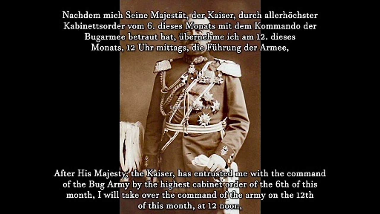 Alexander von Linsingen – Speech on the assumption of command of the Bugarmee on July 12, 1915