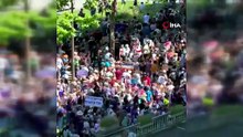 G7 Zirvesi öncesi sokaklar yangın yeri! Binlerce gösterici ABD ve İsrail'e karşı sokağa indi