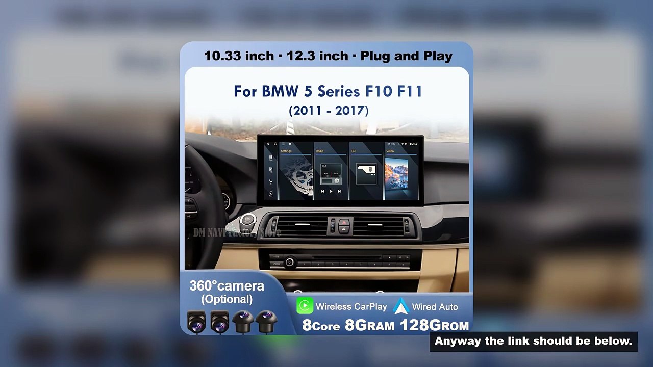 Android 14 Wireless CarPlay for BMW 5 Series F10 F11 2011-2017 CIC NBT Car Radio Multimedia Video Pl