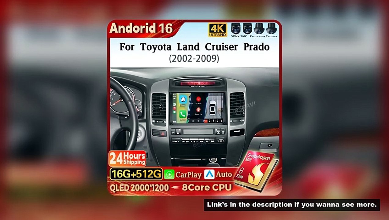 Android15 Carplay Car Radio Multimedia Player For Toyota Land Cruiser Prado 120 3 III 2002-2009 Auto