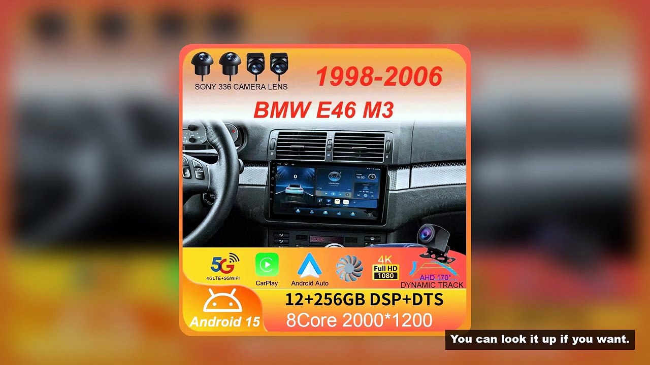 Android 15 Car Radio For BMW E46 M3 1998-2006 Multimedia Video Player 2Din 4G WIFI GPS Navigation Ca