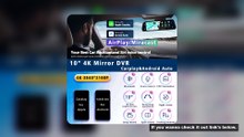 UHD 4K 3840*2160P Car Dvr Carplay Android Auto GPS 5G WIFI AUX Dash Cam Stream RearView Mirror Dashc