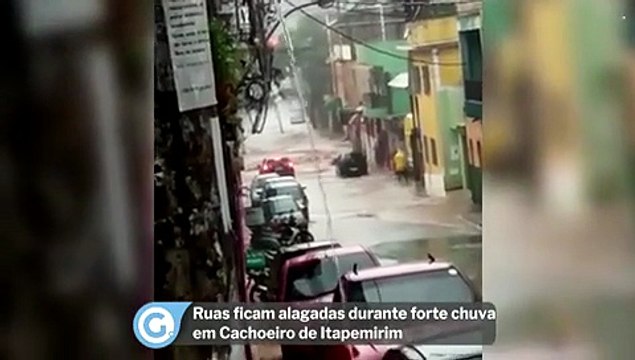 Vídeos: chuva forte causa alagamentos em cidades no Sul do ES