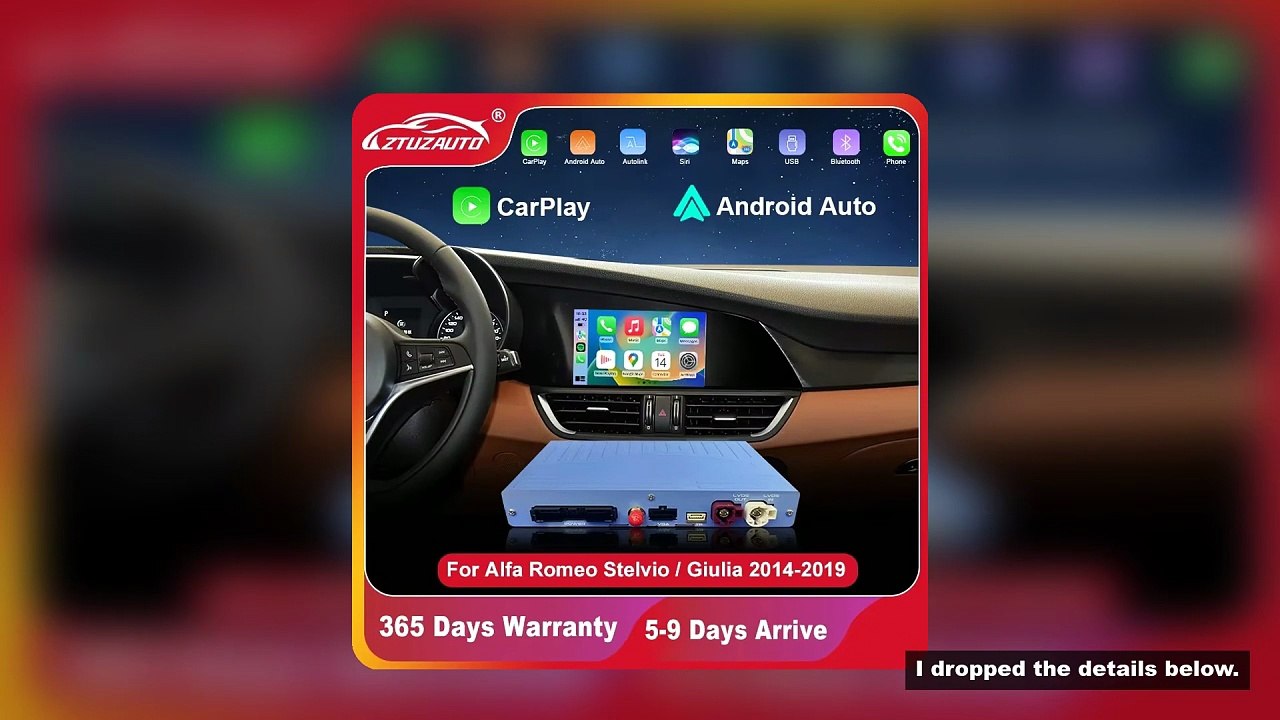 2025 Wireless Carplay for Alfa Romeo Stelvio & Giulia 2014 - 2019 Models Android Auto Mirror Link Ai