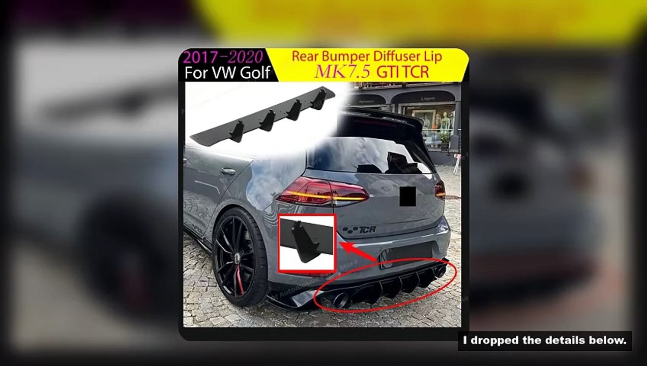 Rear Bumper Diffuser Lip for Volkswagen Golf MK7.5 GTI TCR 2017-2020 Lower Plate Spoiler Blade Auto