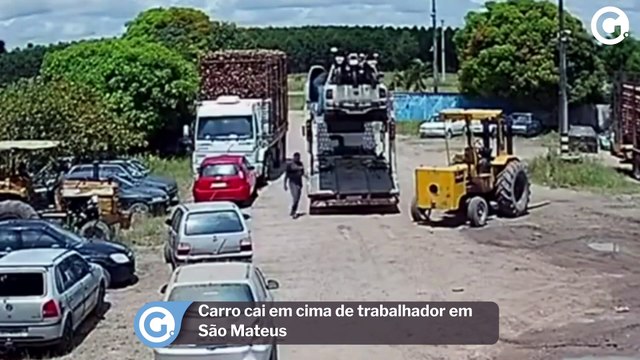 Carro cai em cima de trabalhador em São Mateus