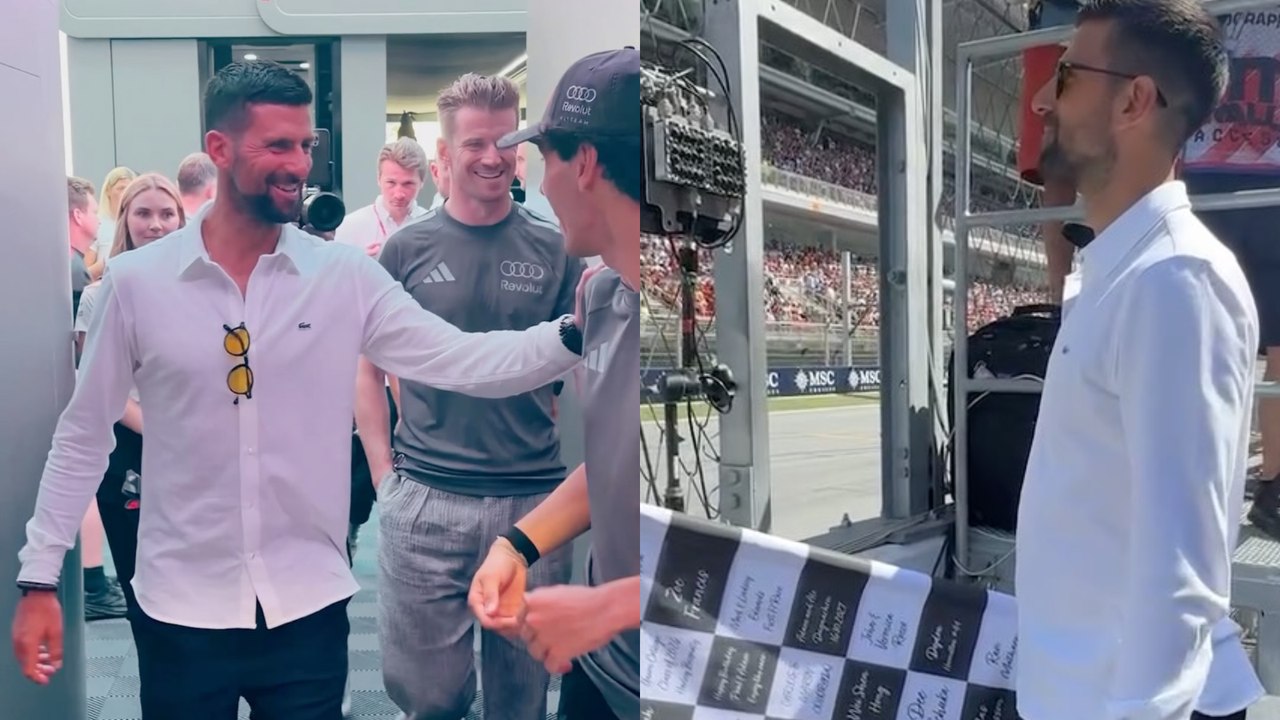 Sport - Novak Djokovic agite le drapeau à damier pour la première victoire d’Hamilton avec Ferrari !
