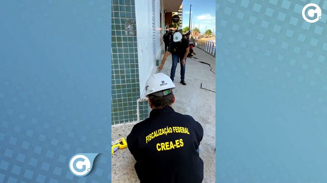 Crea-ES faz vistoria de rachaduras em calçadão de Guarapari