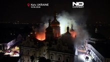 Russian attack sets fire to a UNESCO-listed monastery in Kyiv