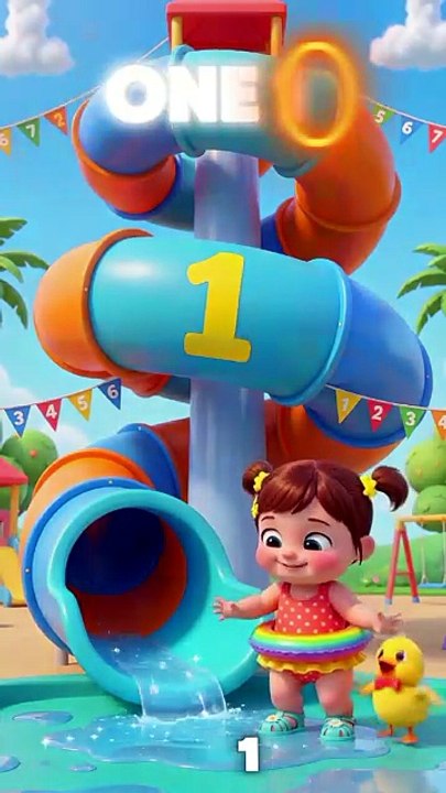 One Two Three | Learn Numbers With A Giant Waterslide