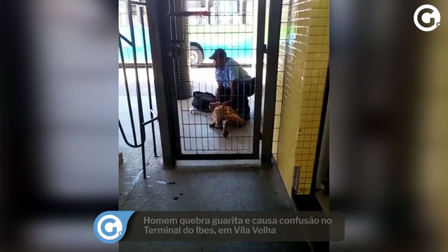 Homem quebra guarita e causa confusão no Terminal do Ibes, em Vila Velha