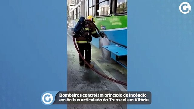 Bombeiros controlam princípio de incêndio em ônibus articulado do Transcol em Vitória