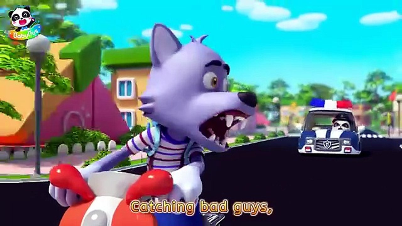 Five Little Cars Patrol Team _ Street Vehicles Song _ Nursery Rhymes _ Kids Songs _ BabyBus