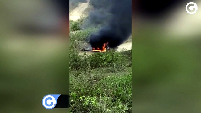 Carro da BRK Ambiental fica em chamas em Cachoeiro de Itapemirim