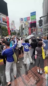Así celebraron los japoneses el empate de su selección en el Mundial