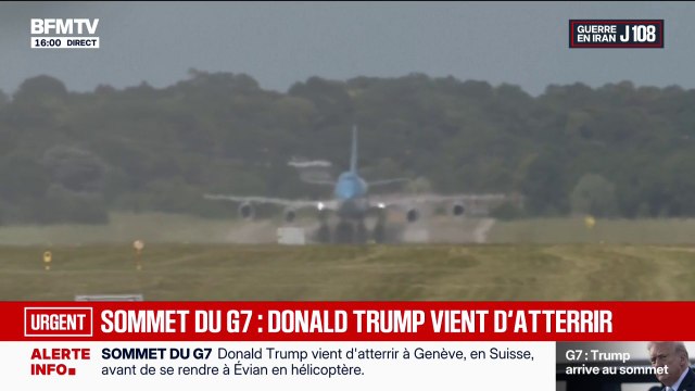 Sommet du G7 à Évian: Donald Trump vient d'atterrir à l'aéroport de Genève