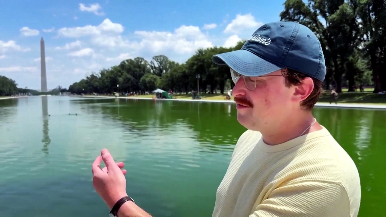 Trump's 'American Flag Blue' Reflecting Pool Turns Green After Algae Takeover