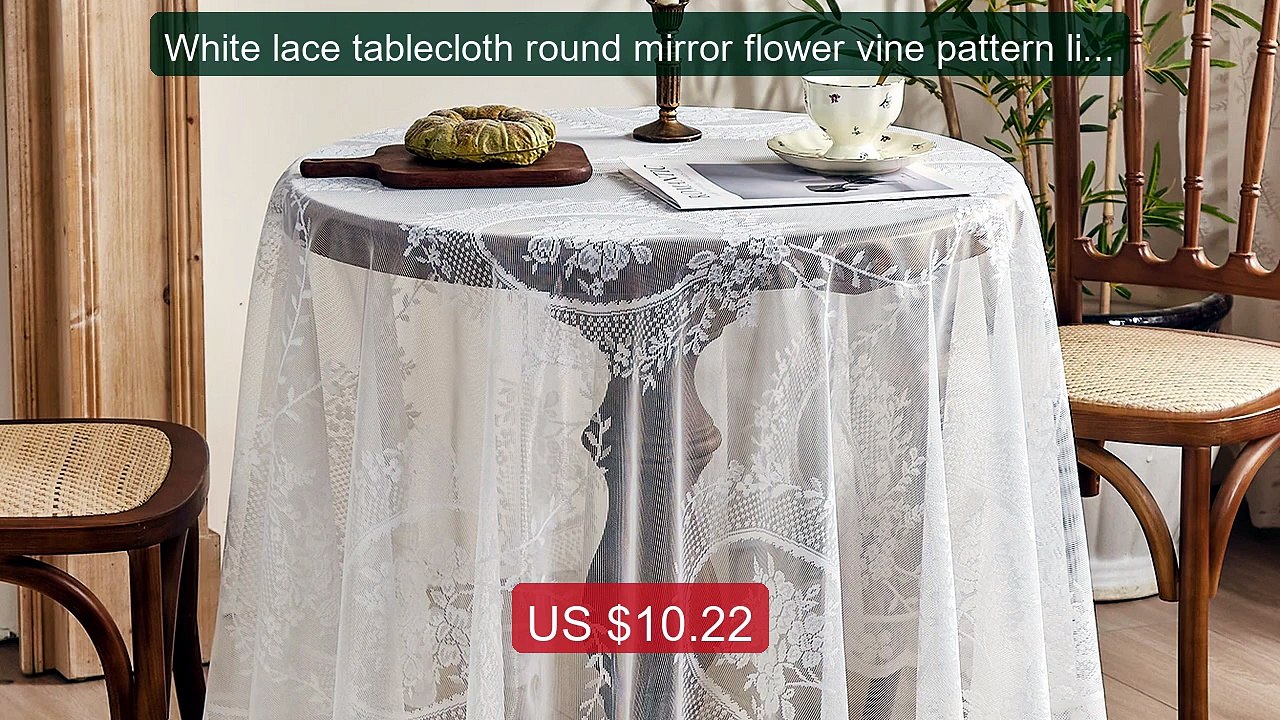 White lace tablecloth round mirror flower vine pattern living ... -- Best Buy 2026 | Great Quality!