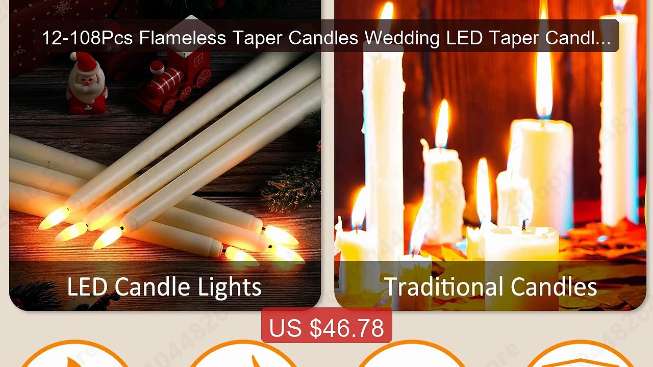12-108Pcs Flameless Taper Candles Wedding LED Taper Candles... -- Top Pick 2026 | Unbeatable Price!