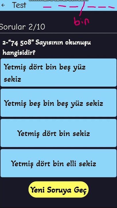 1.5-  4 ve 5 Basamaklı Sayıların Okunuşu - 4. Sınıf Matematik #shorts