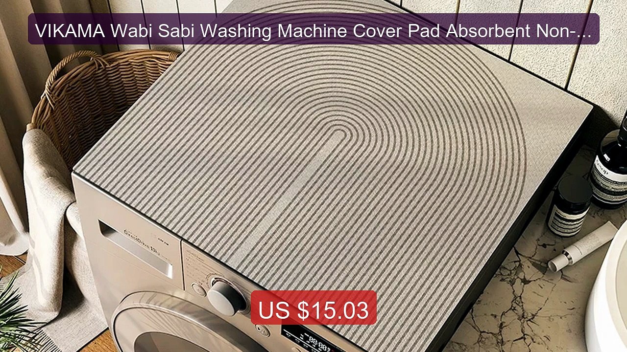 VIKAMA Wabi Sabi Washing Machine Cover Pad Absorbent Non-Slip ... -- Hot Deal 2026 | Limited Offer!