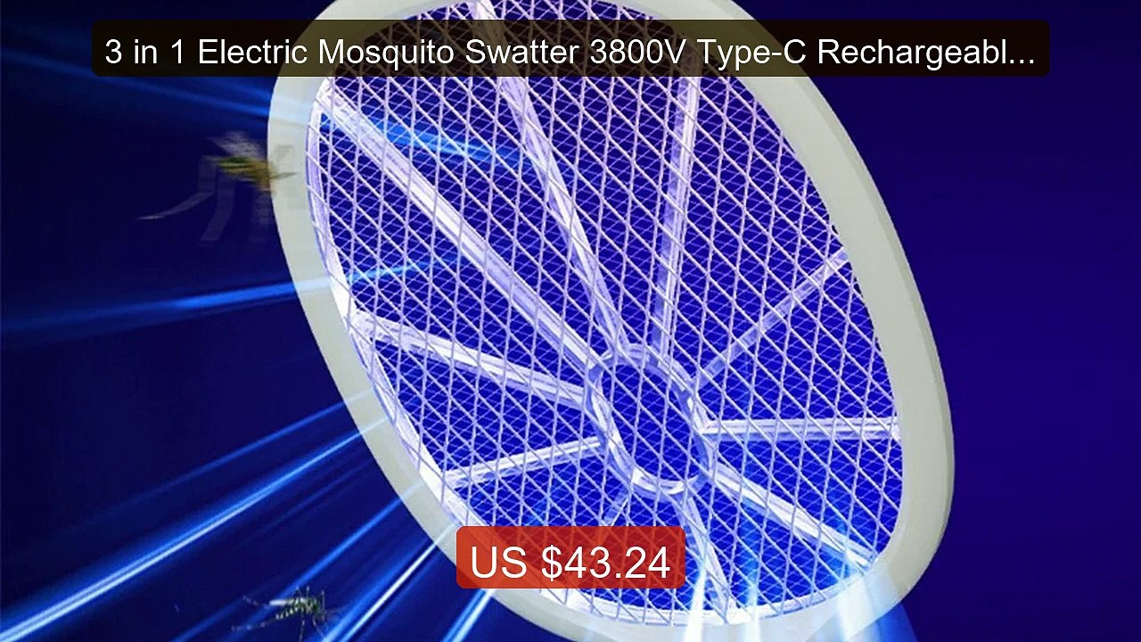 3 in 1 Electric Mosquito Swatter 3800V Type-C Rechargeable De... -- Amazing Value 2026 | Must Have!